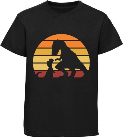 Children's printed t-shirt Retro dino mother with child